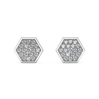 Boucles d'oreilles Hexagon - Argenté et Cristal I MYC-Paris.com 3