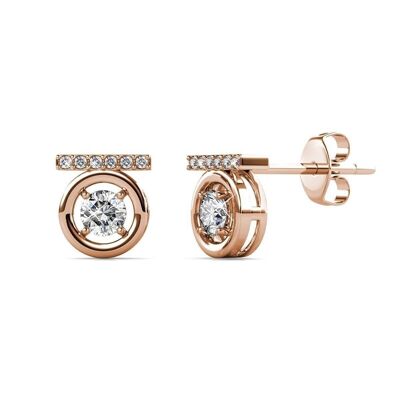 Pendientes tangentes - Oro rosa y cristal I MYC-Paris.com