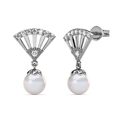 Ingride Pearl earrings - Silver and Crystal I MYC-Paris.com