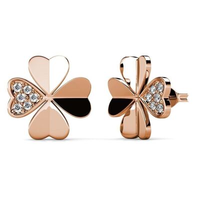 Clover Petal earrings - Rose Gold and Crystal I MYC-Paris.com
