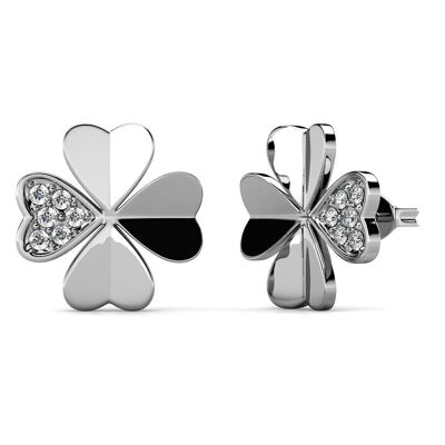 Clover Petal earrings - Silver and Crystal I MYC-Paris.com