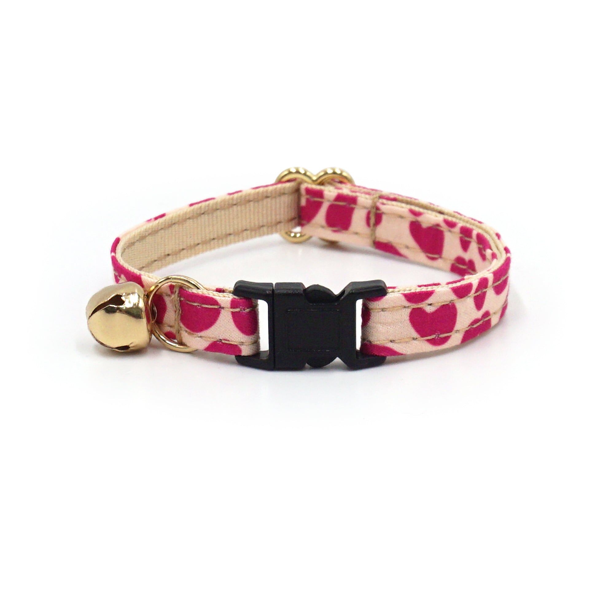 Anti-Würgehalsband für Katzen, rosa Leopardenmuster, Baumwolle