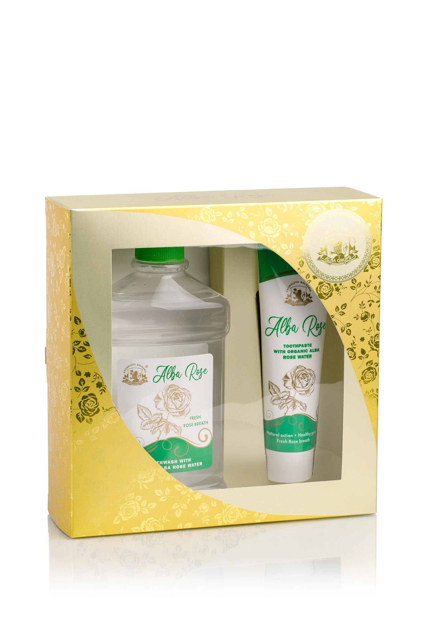 Luxury Oral Care Gift Set ALBA — Toothpaste & Mouthwash with Organic Rosa Alba Water