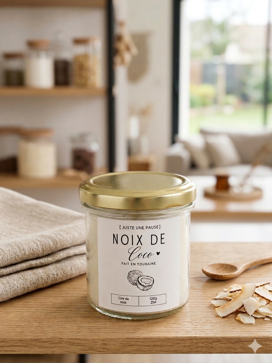 Coconut poured candle