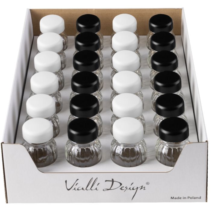 Display with spice jars Vilagio 12 white + 12 black 1333