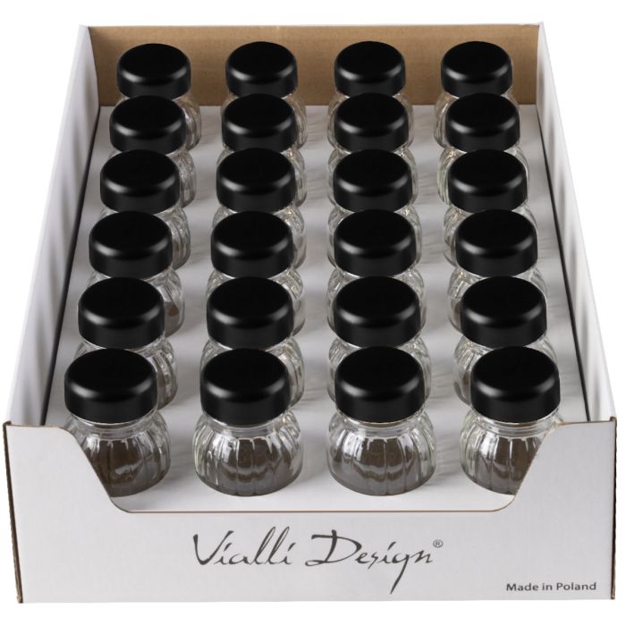 Display with spice jars Vilagio 24 pcs black 1302