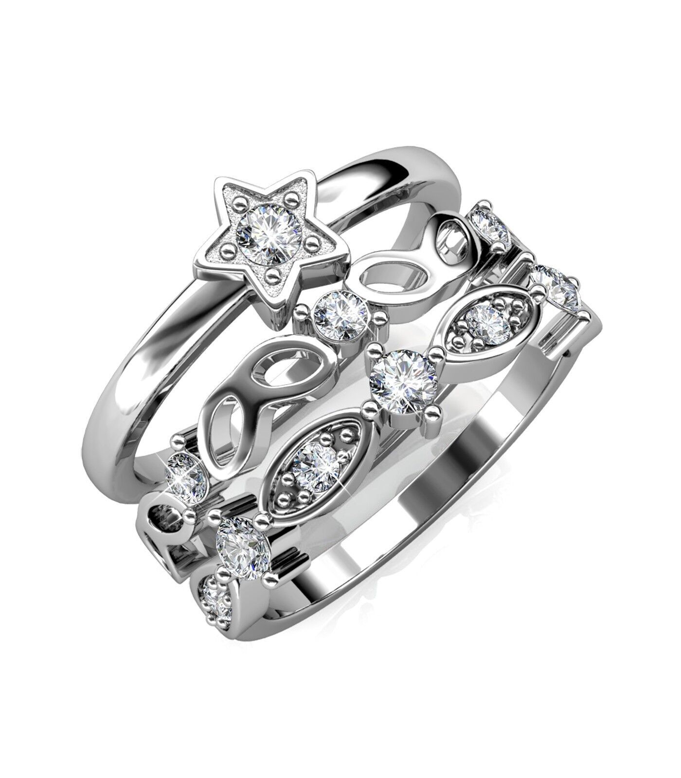 Anello solare - Argento e cristallo