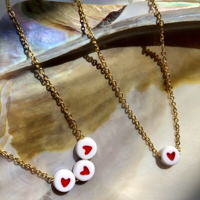 Heart pearl necklace - Gold
