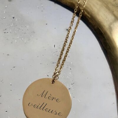 Necklace a Medal "Mother night light" - Gold - Standard classic (45cm)