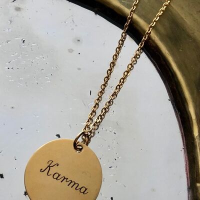 Necklace a Medal "Karma" - Gold - Standard classic (45cm)