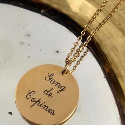 Necklace a Medal "Gang of Girlfriends" - Gold - Standard classic (45cm)