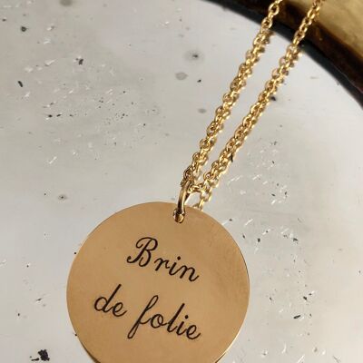 Necklace a Medal "Brin de folie" - Gold - Standard classic (45cm)