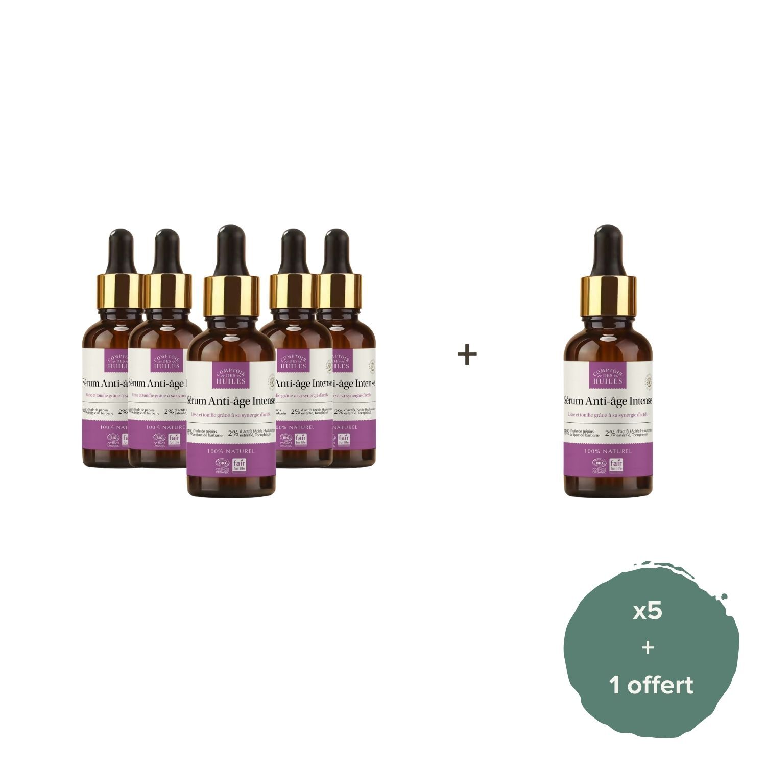 NEU: 5+1 Gratis-Packung Anti-Aging-Serum mit Kaktusfeigenkernöl und Hyaluronsäure