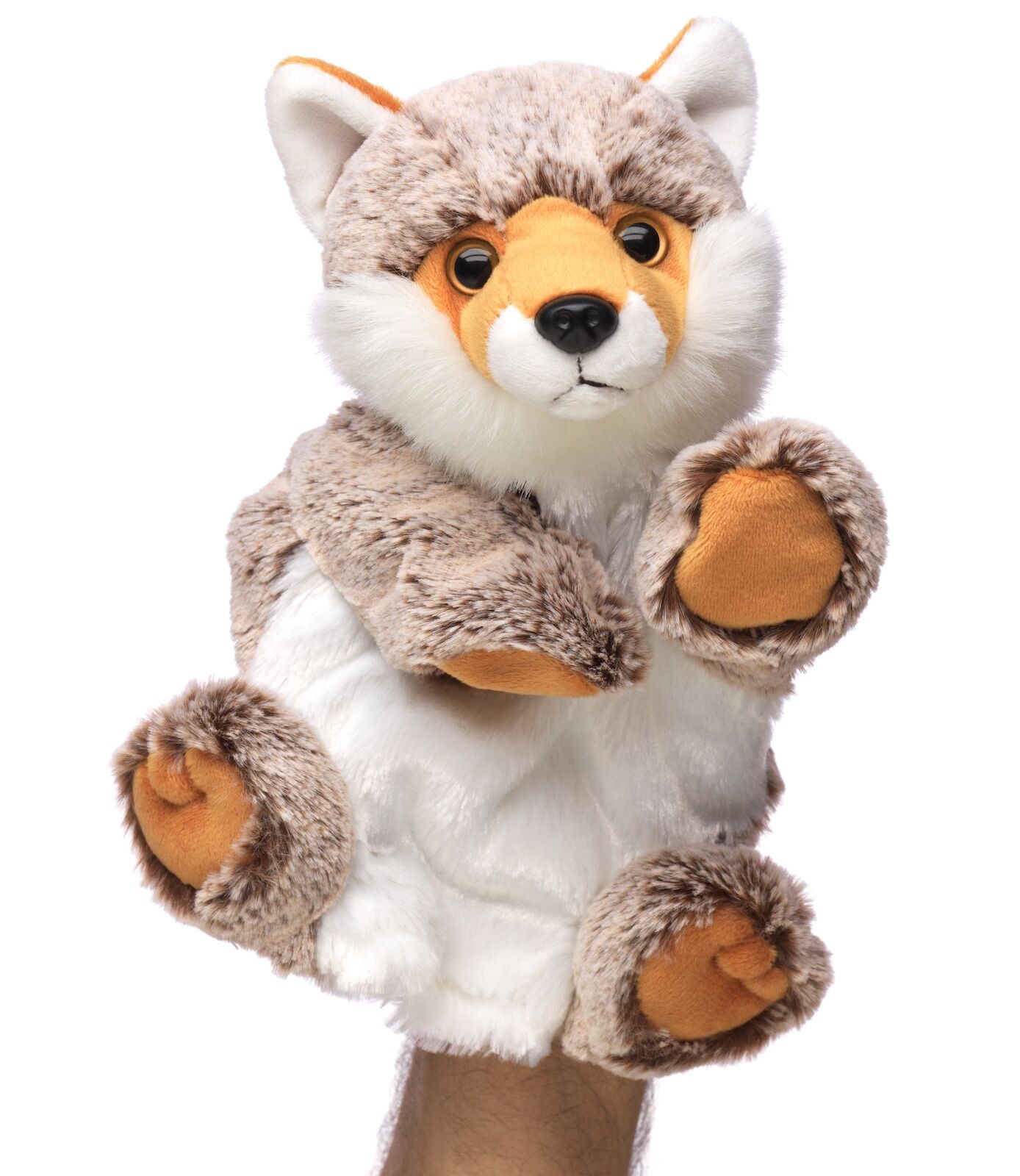 Handpuppe Fuchs (braun-meliert) - 25 cm (Höhe) - Keywords: Waldtier, Plüsch, Plüschtier, Stofftier, Kuscheltier