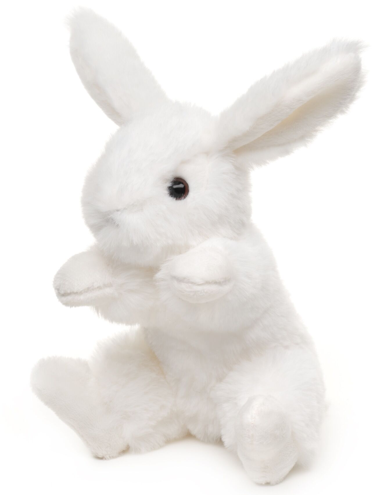 Hase mit Schlappohren (weiß) - 15 cm (Höhe) - Keywords: Waldtier, Kaninchen, Plüsch, Plüschtier, Stofftier, Kuscheltier