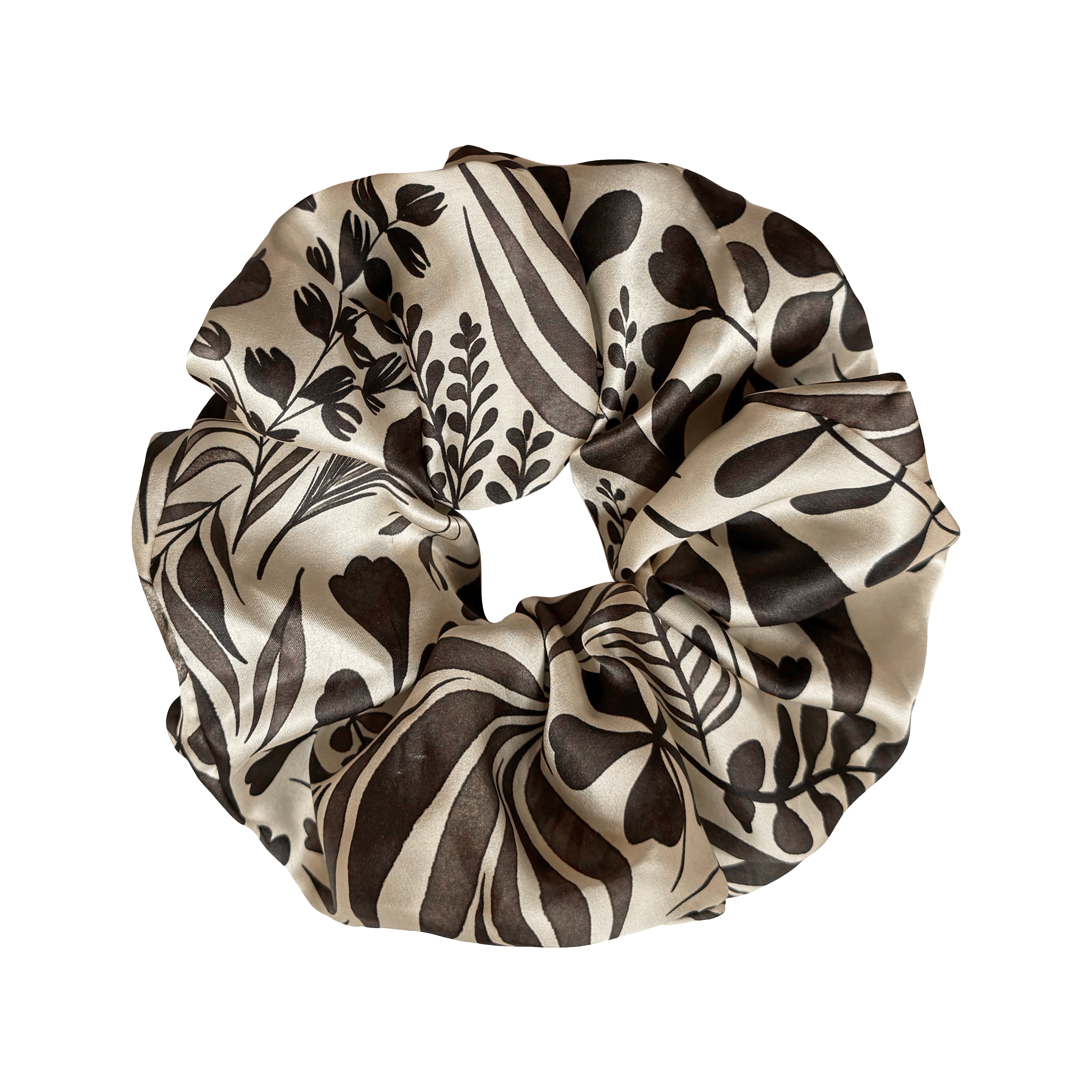 Chouchou en soie - Foglie crema