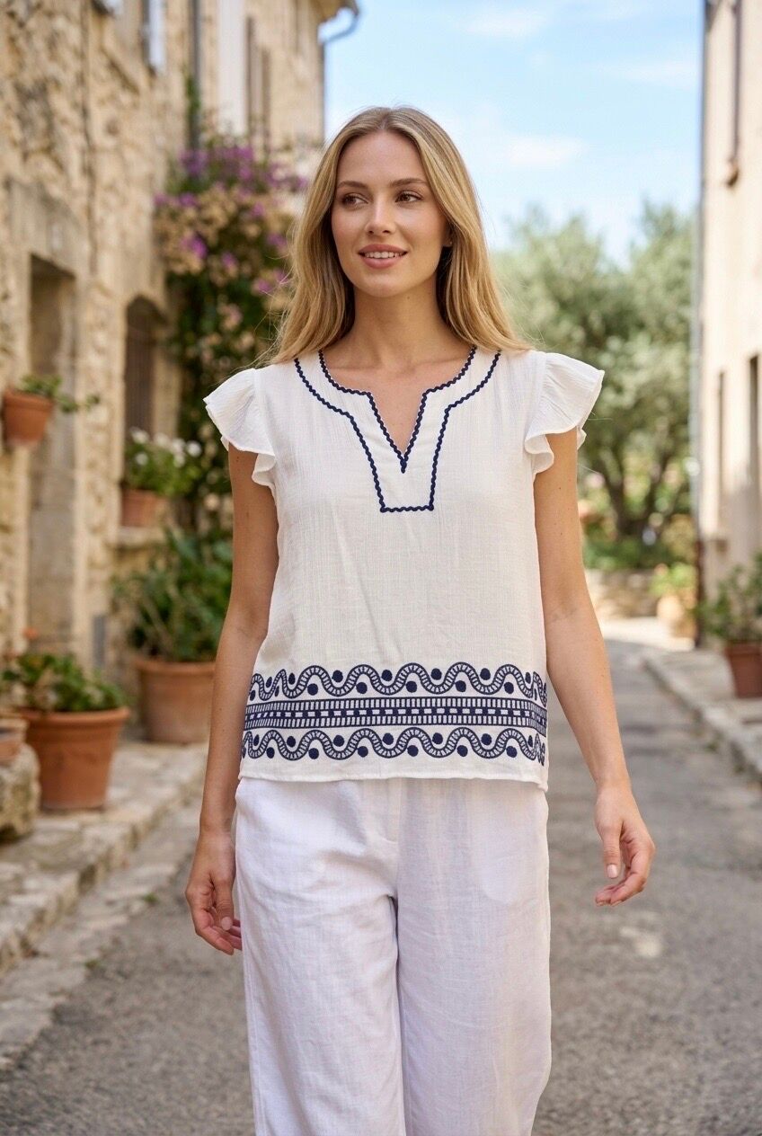 Lora Embroidered Bohemian Top by Esprit Soleil
