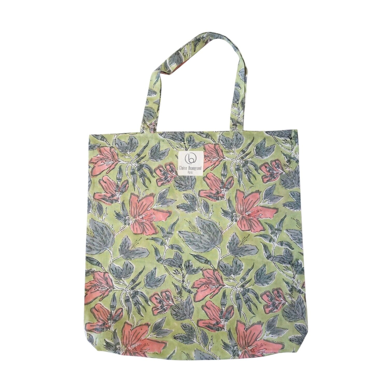 Floral print cotton tote bag No. 49B