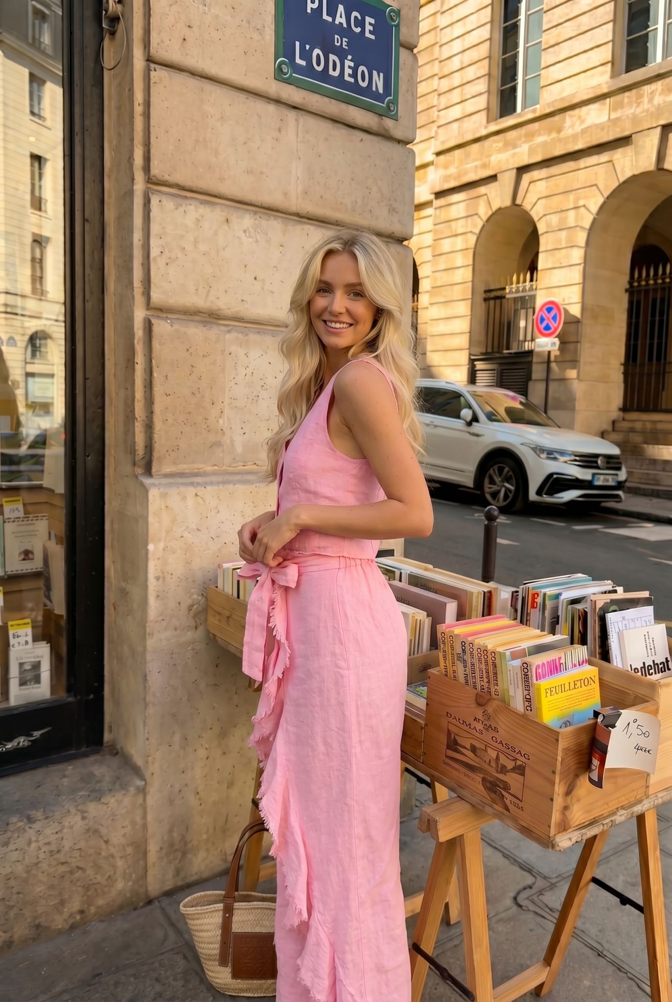 Pantalon En Lin Froufou Porté Avec Le Haut27385 Vendu Séparément