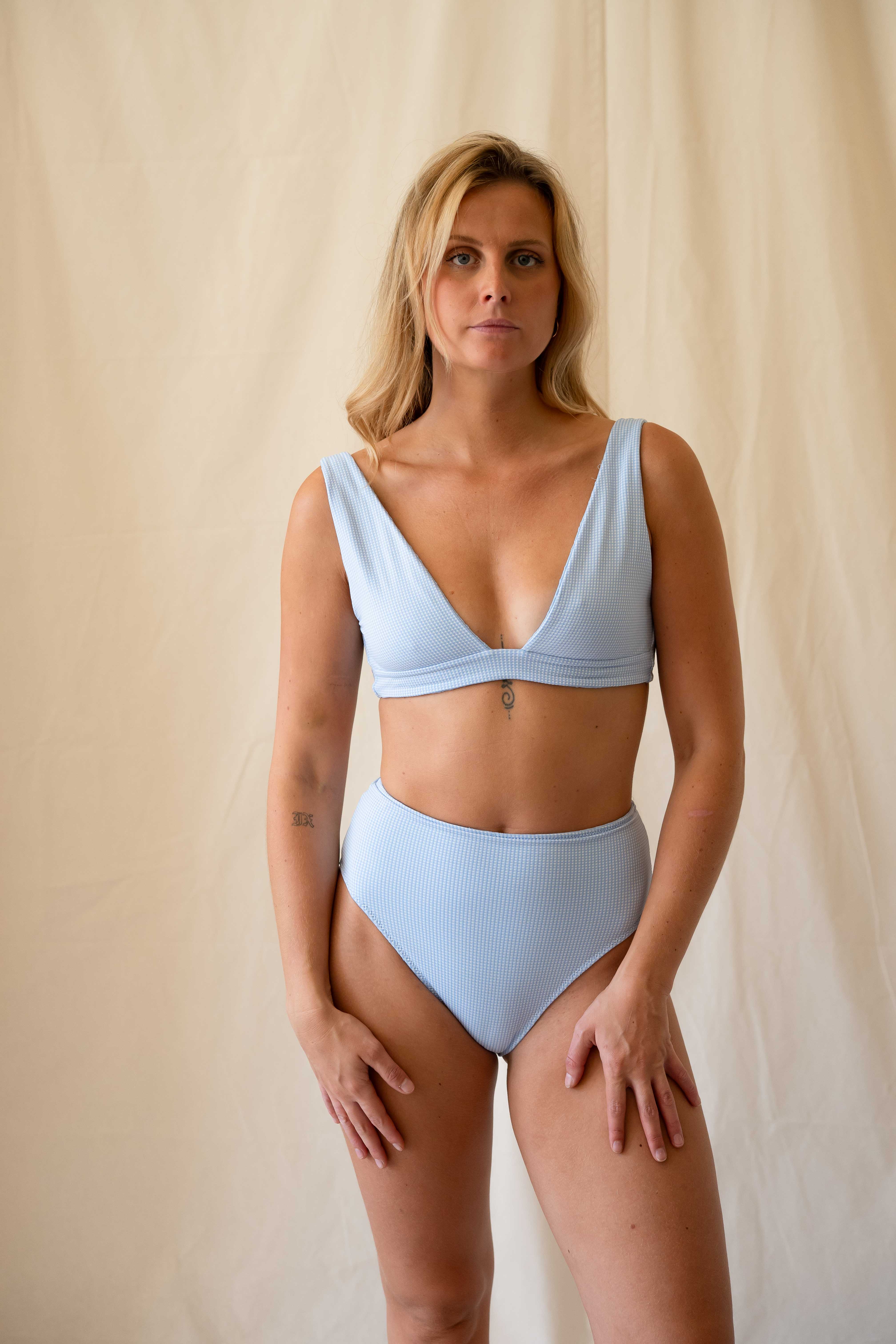 High-Waisted swimsuit Bottom - Baby blue