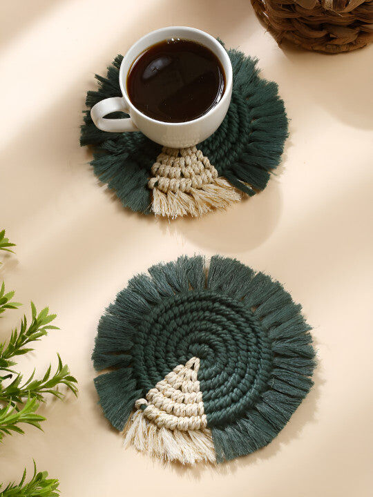 Round Drink Coasters – Braided Weave – 2pc