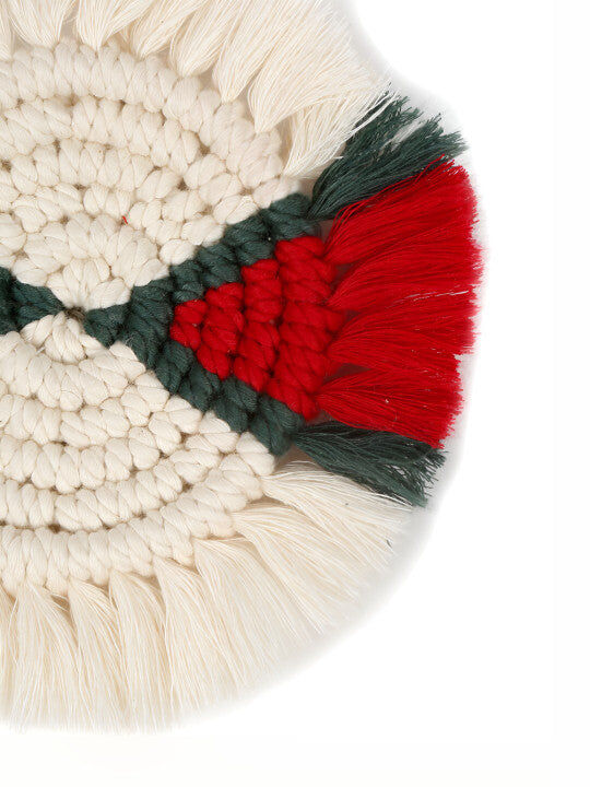 Braided Round Coaster Set – Multi-Color Design – 2pc