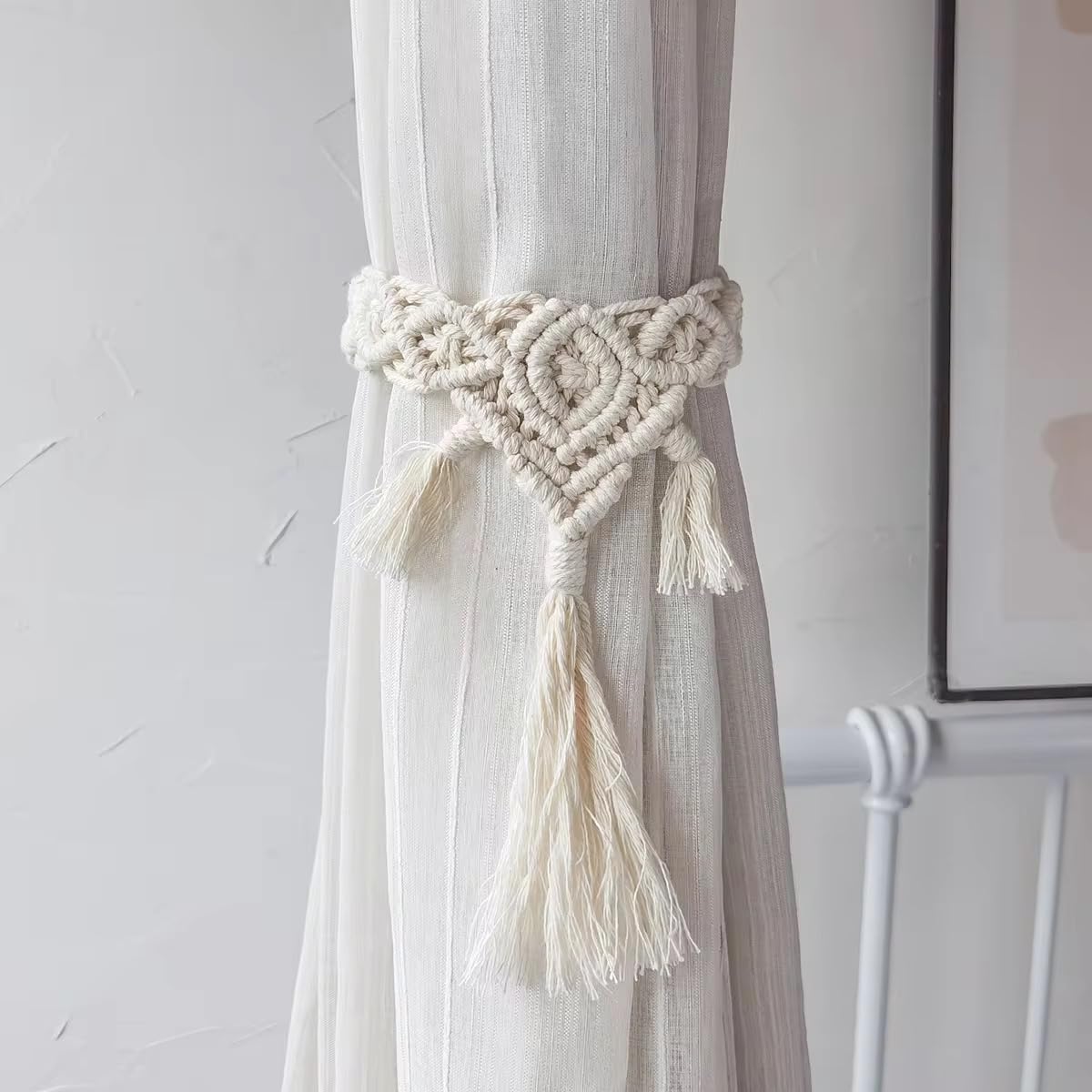 Hand-Woven Cotton Curtain Tieback – 2-Piece Set
