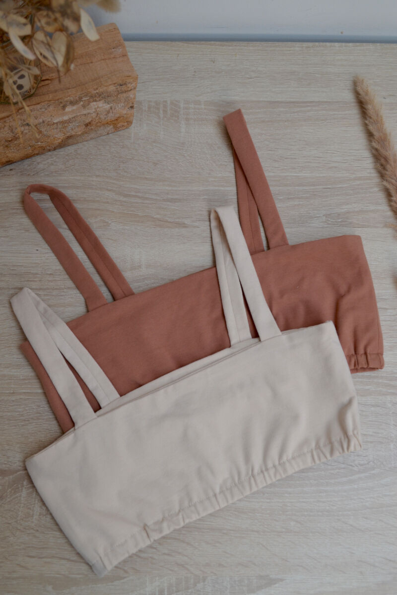 Sujetador de algodón orgánico para mujer - Beige