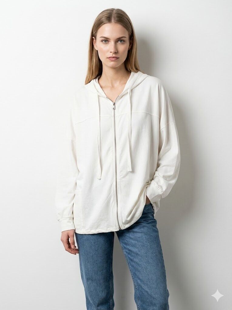 Hooded vest with zip trim
