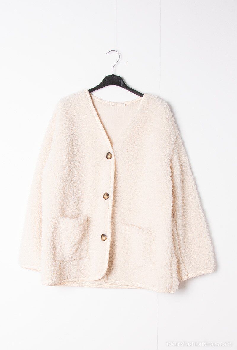 Shearling jacket with pockets