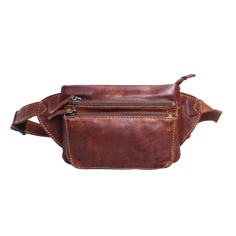 Washed leather waist bag STAMP 118