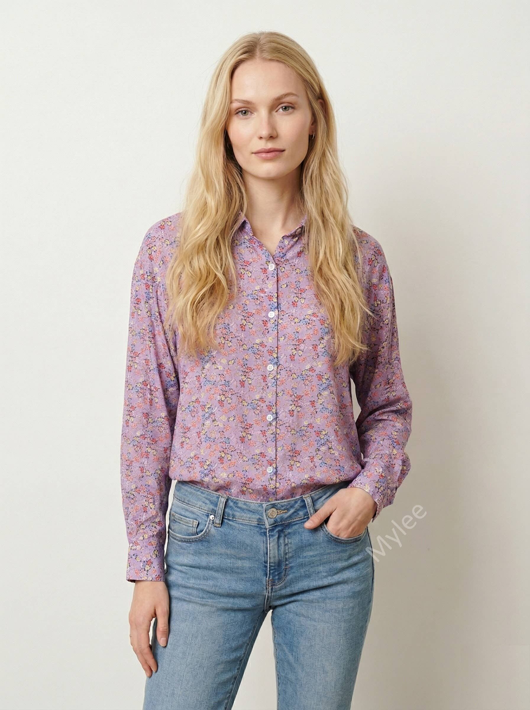 Floral Print Flowy Shirt