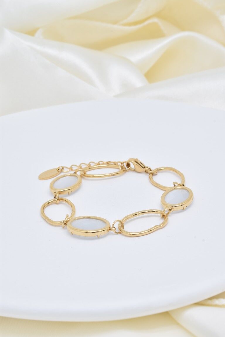 Bracelet oeil de chat en acier inoxydable-BR110402OR-BC