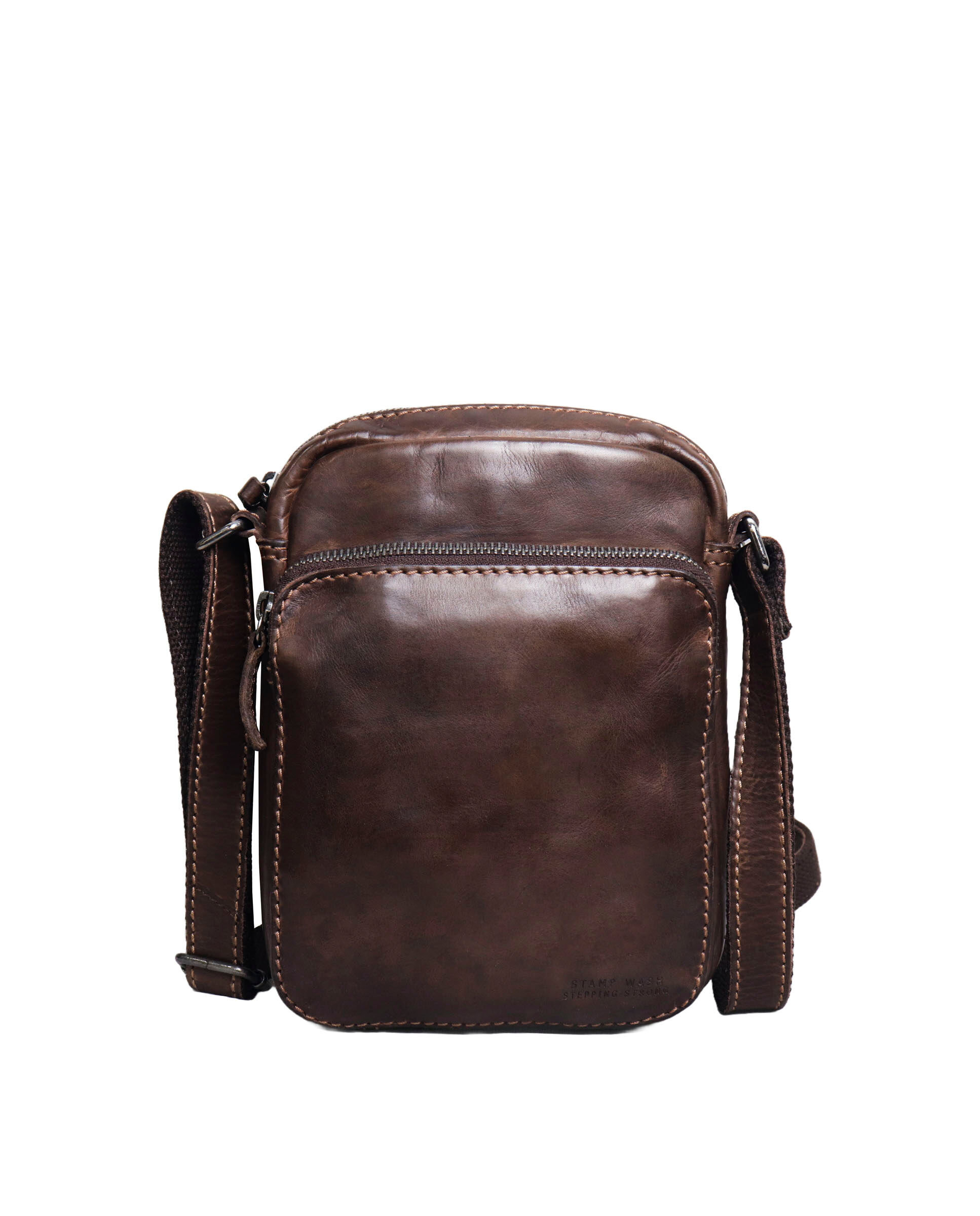 STAMP 124 shoulder bag in washed leather