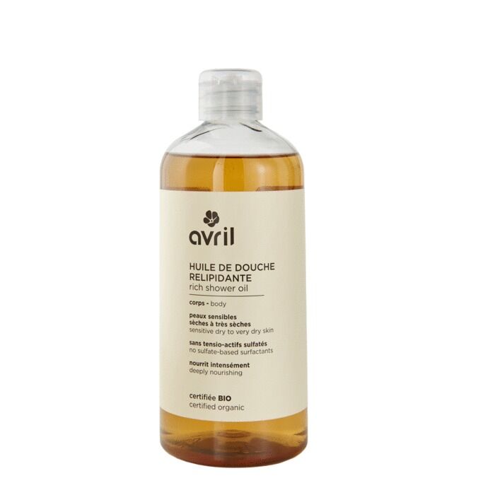 Lipid-replenishing shower oil 500ml - Certified organic