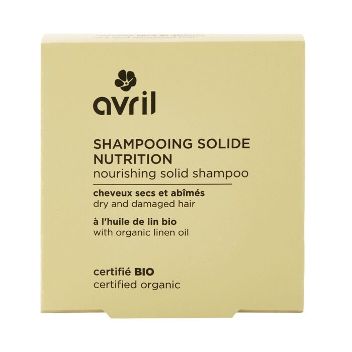 Champú sólido para nutrir el cabello seco y dañado, 60 g, certificado orgánico.