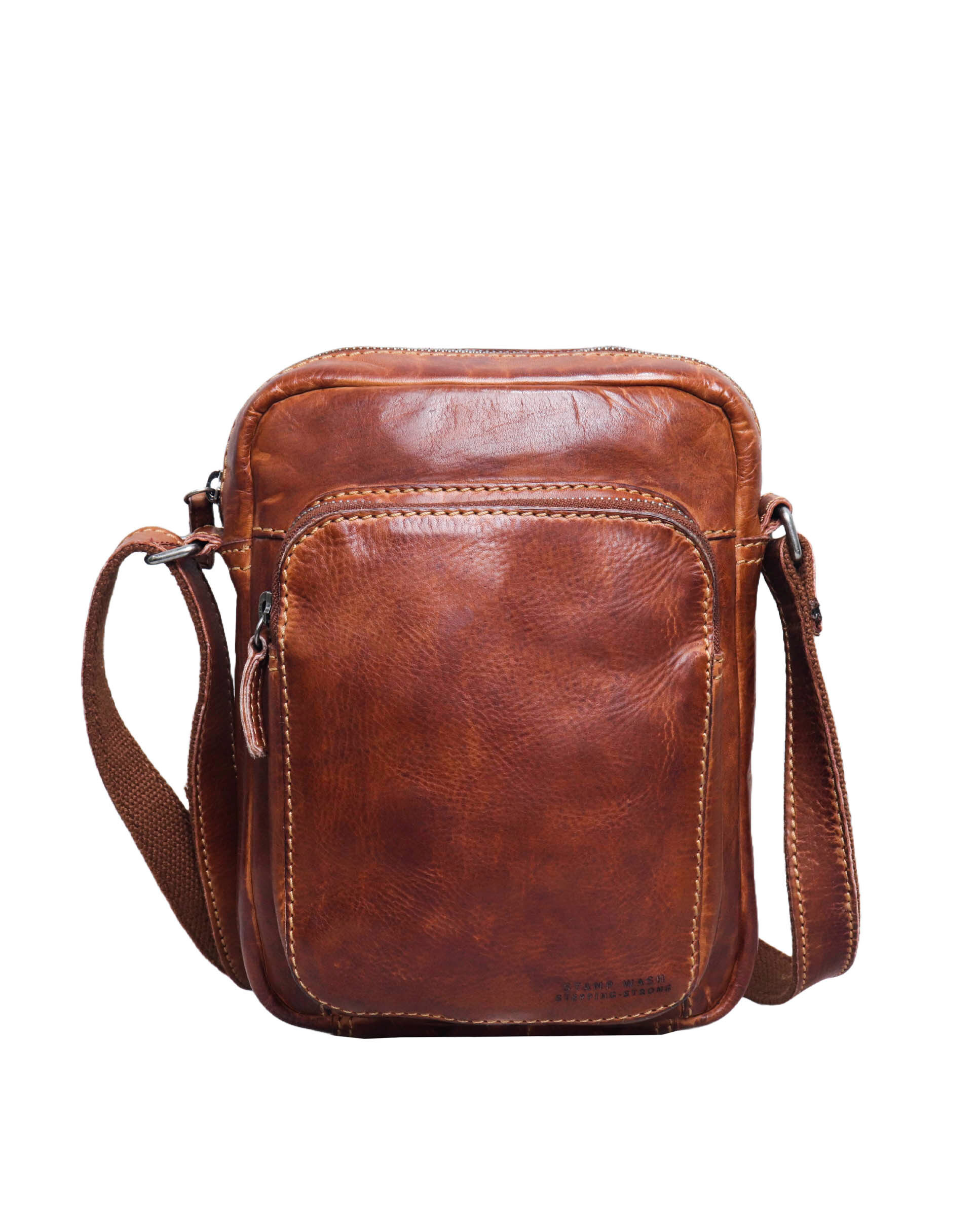 STAMP 125 shoulder bag in washed leather