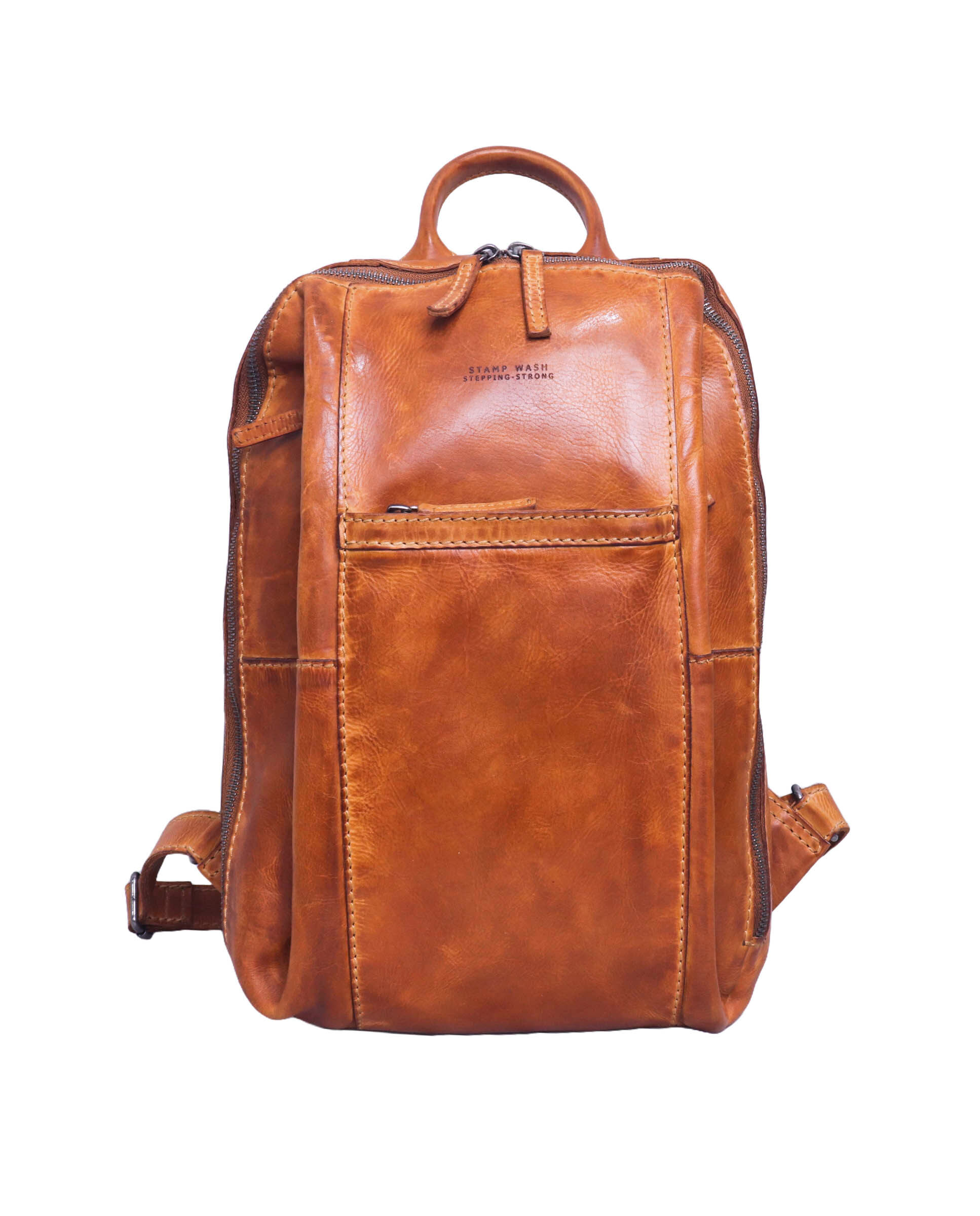 Backpack in washed leather STAMP 127