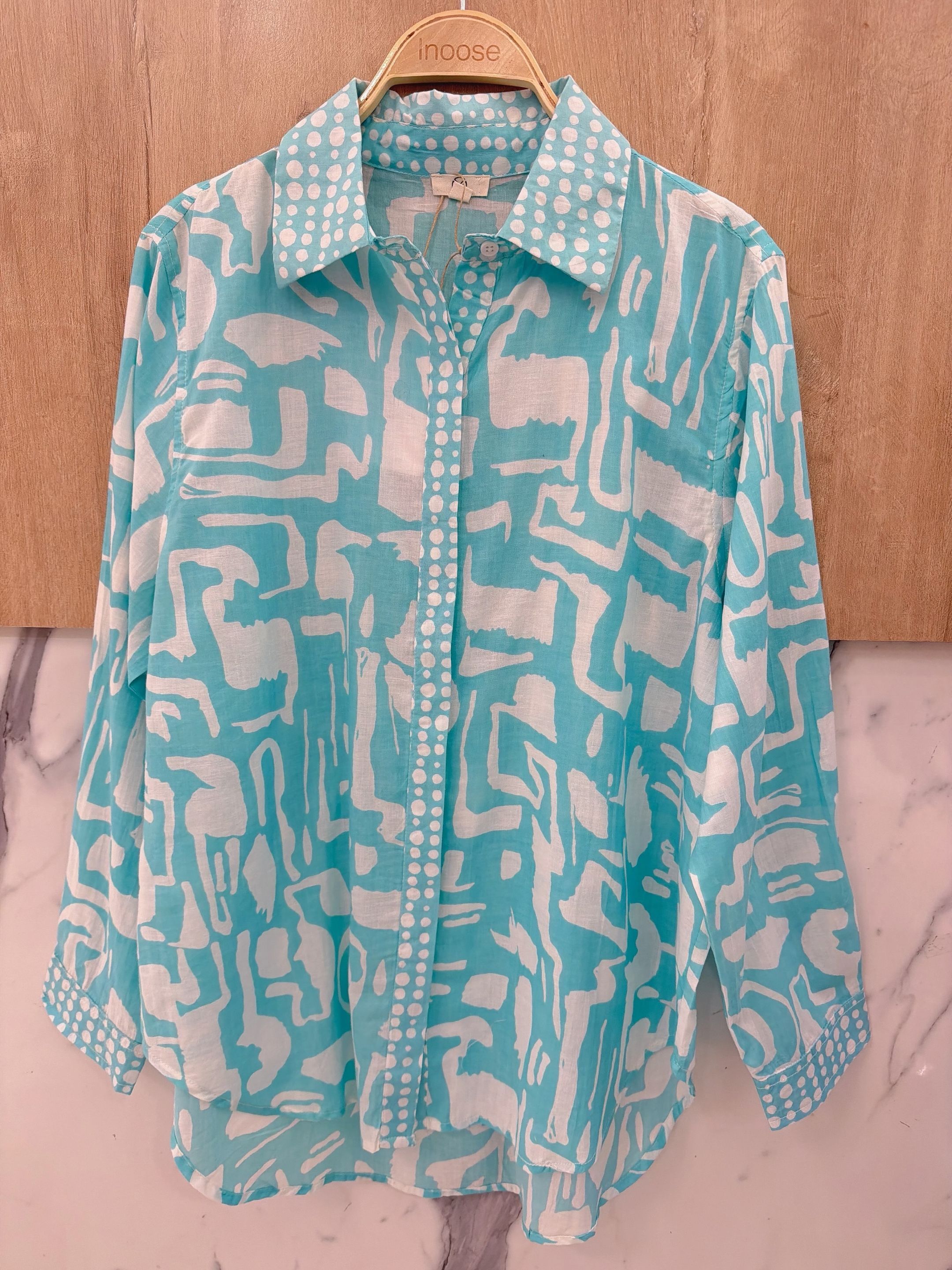 Chemise fluide en coton imprimé à manches longues – Bohème