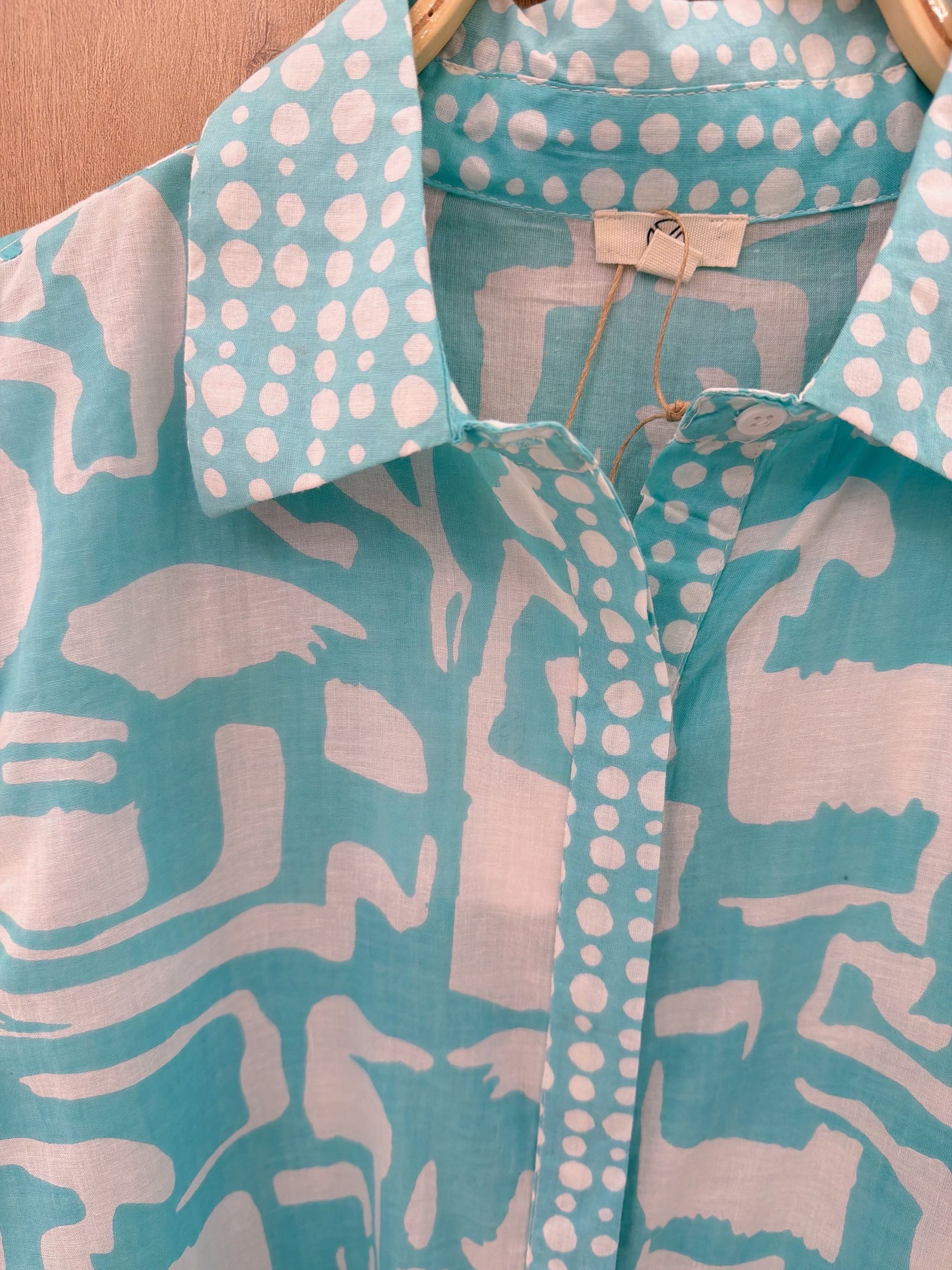 Chemise fluide en coton imprimé à manches longues – Bohème
