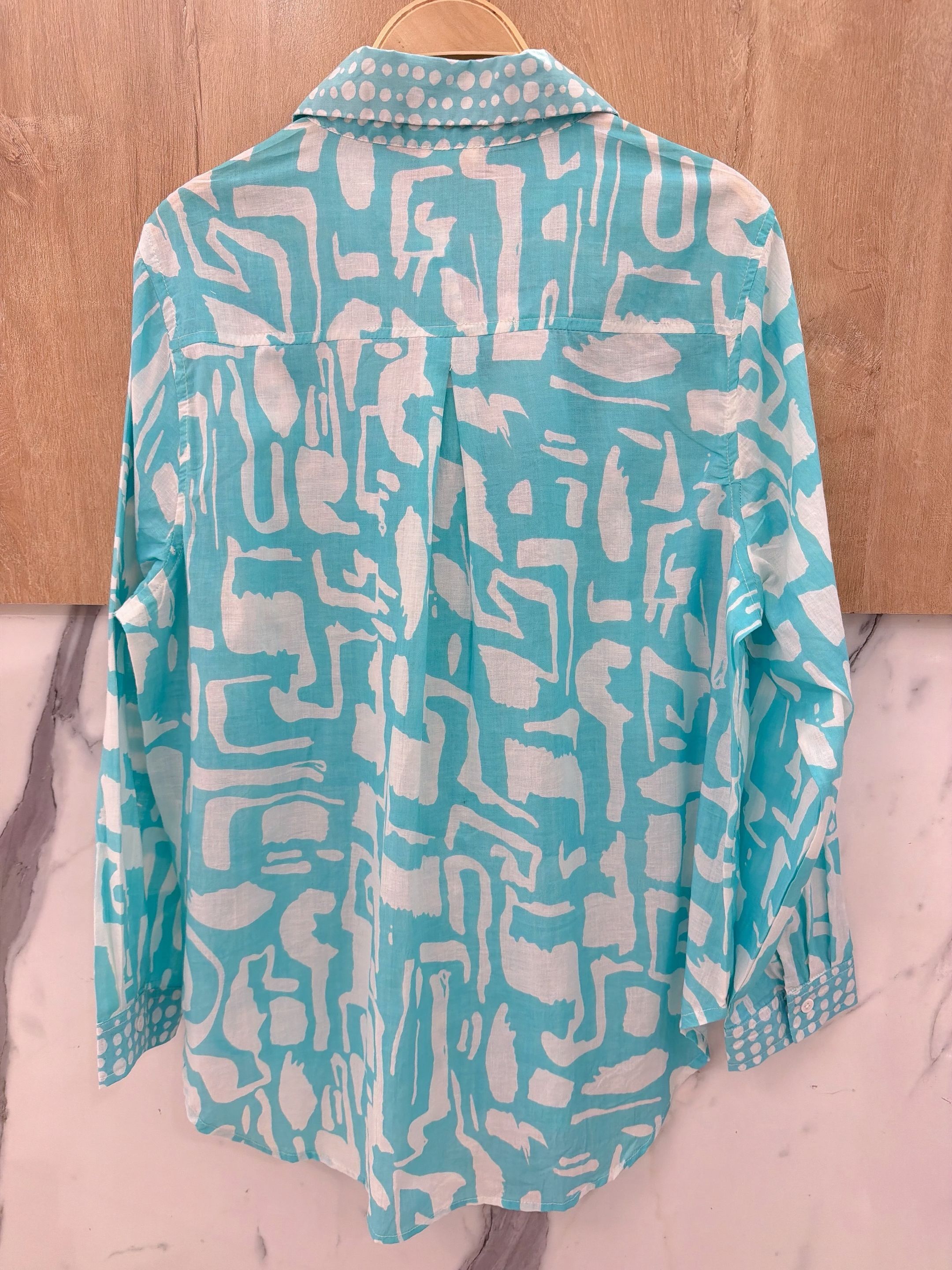 Chemise fluide en coton imprimé à manches longues – Bohème