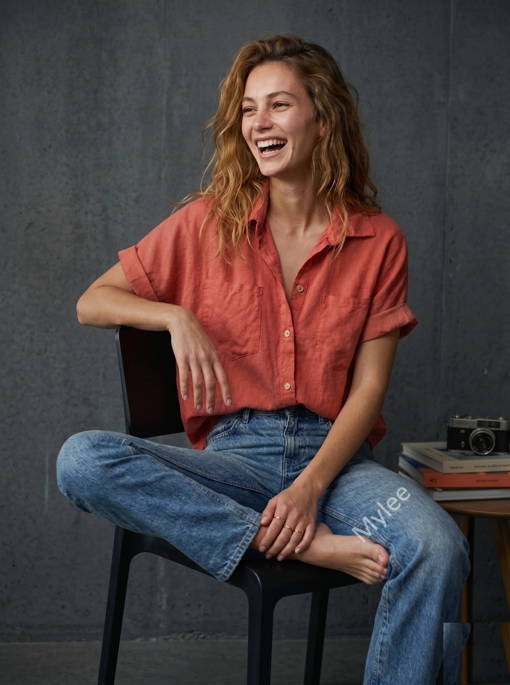 Flowy linen shirt with pockets