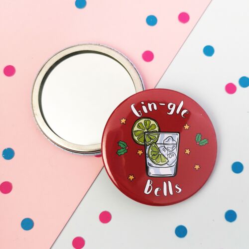 Funny Gin Christmas compact mirror - 58mm