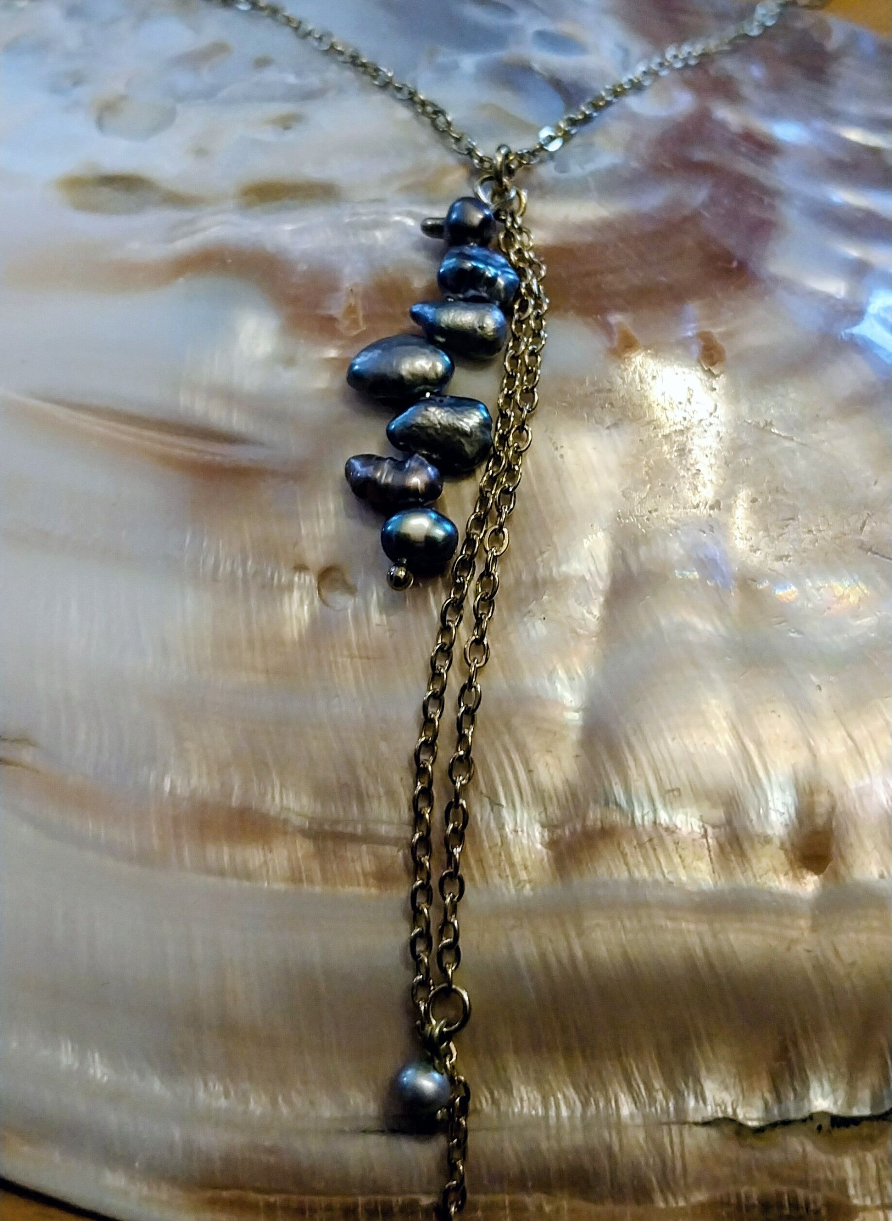 Tahitian pearl cascading necklace
