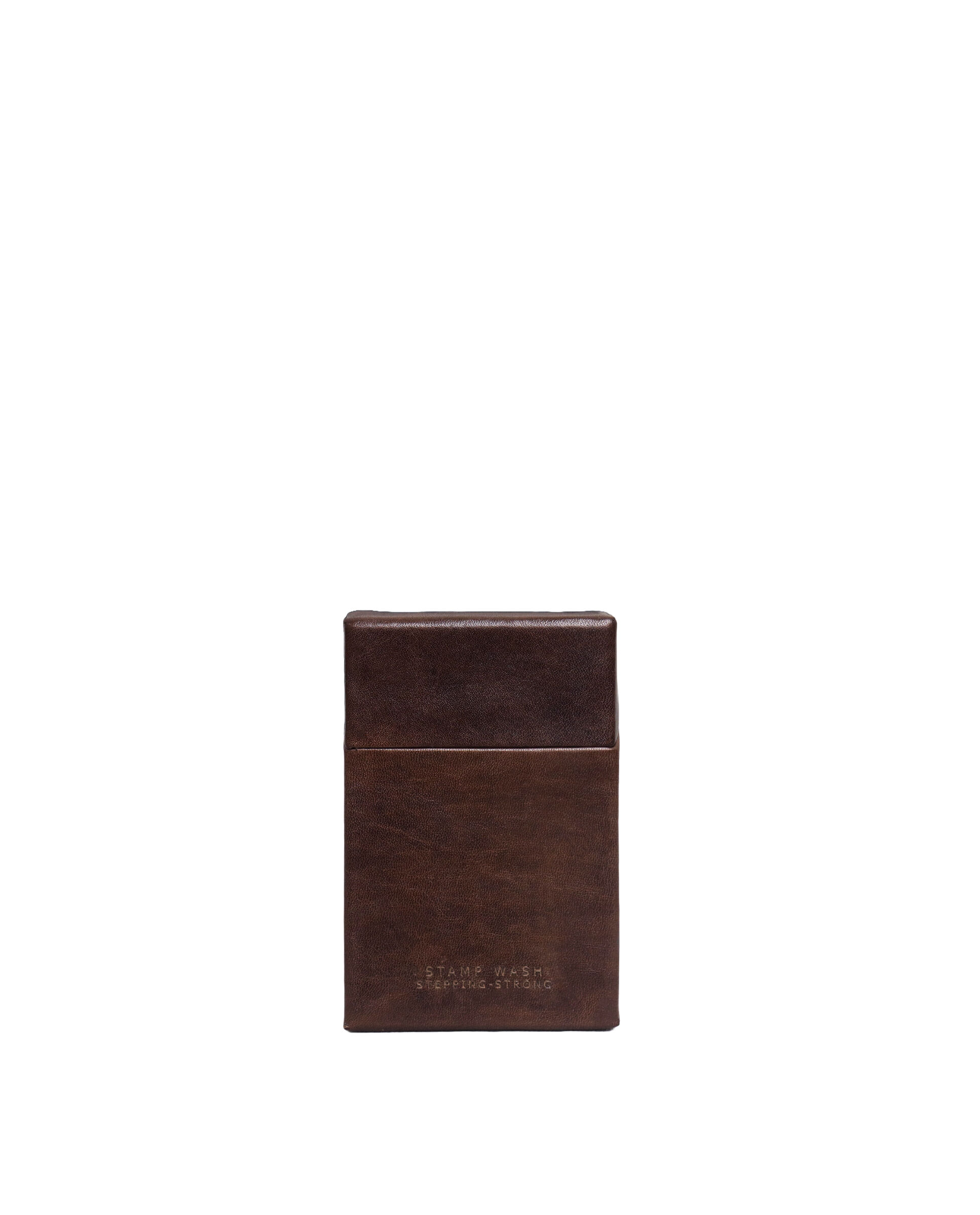 Rigid cigarette case in washed leather STAMP 99003