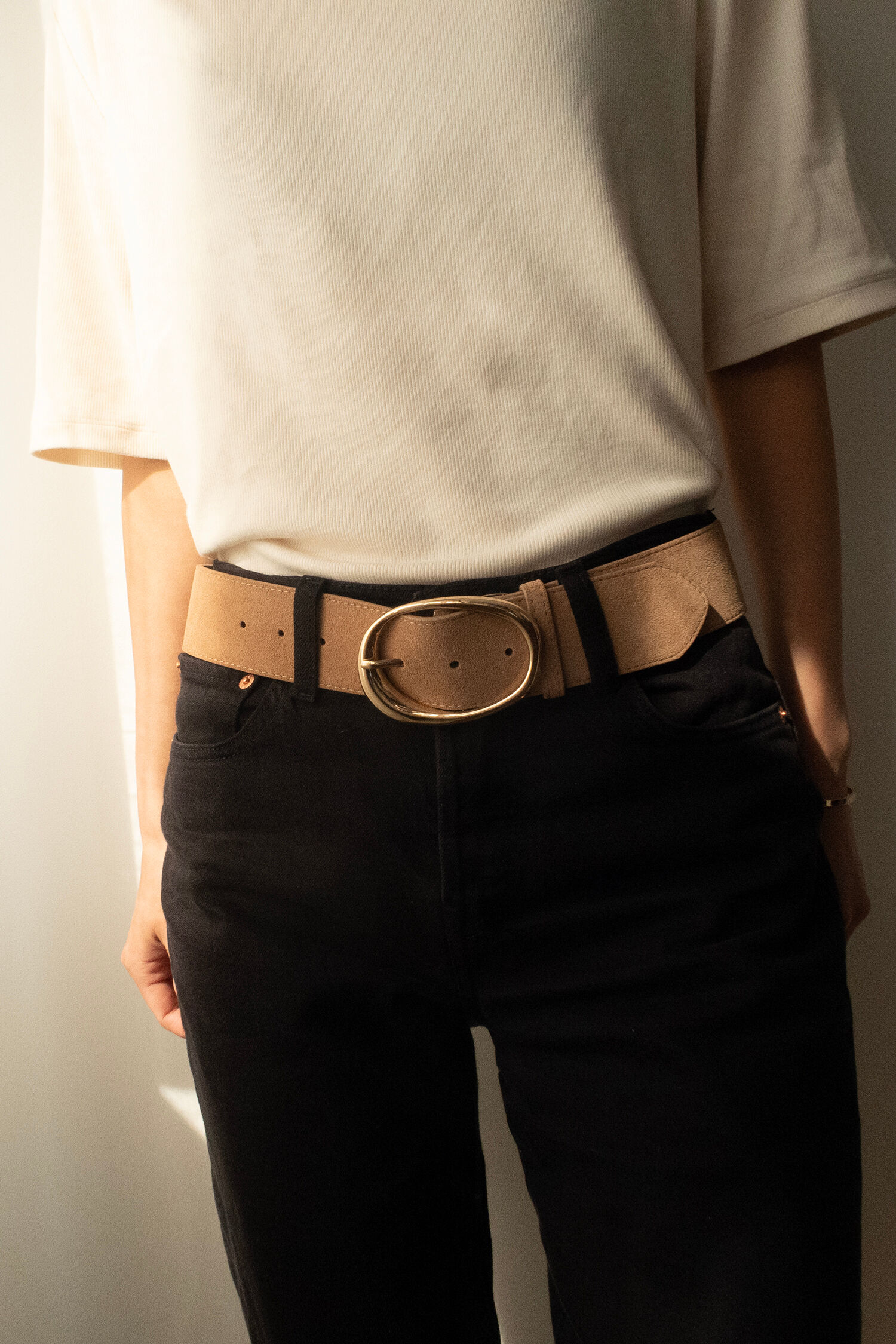 Ceinture femme en cuir daim largeur 5 cm REF1001-50