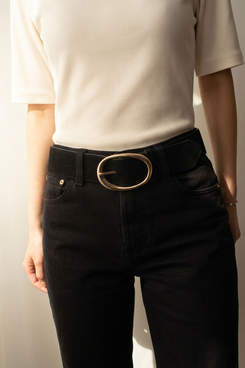 Ceinture femme en cuir daim largeur 5 cm REF1001-50