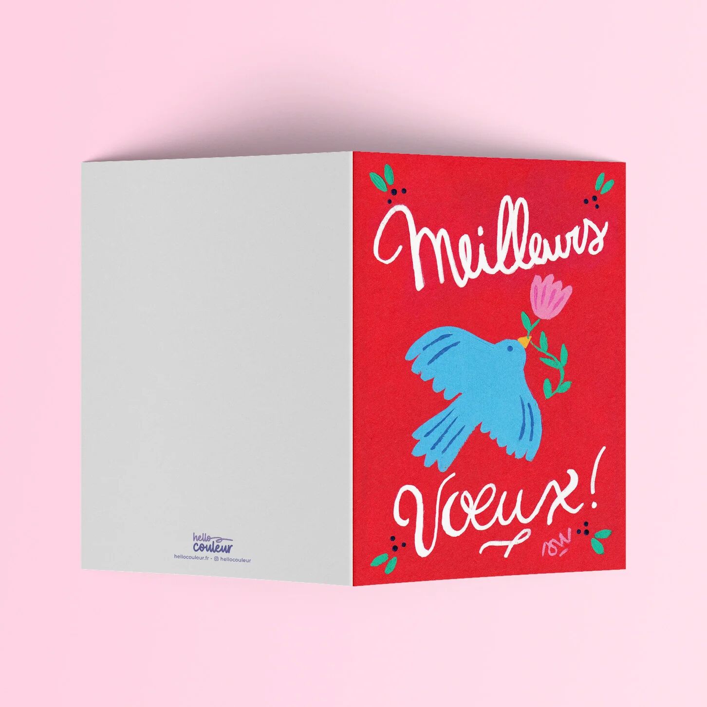 Folded card - Best wishes red