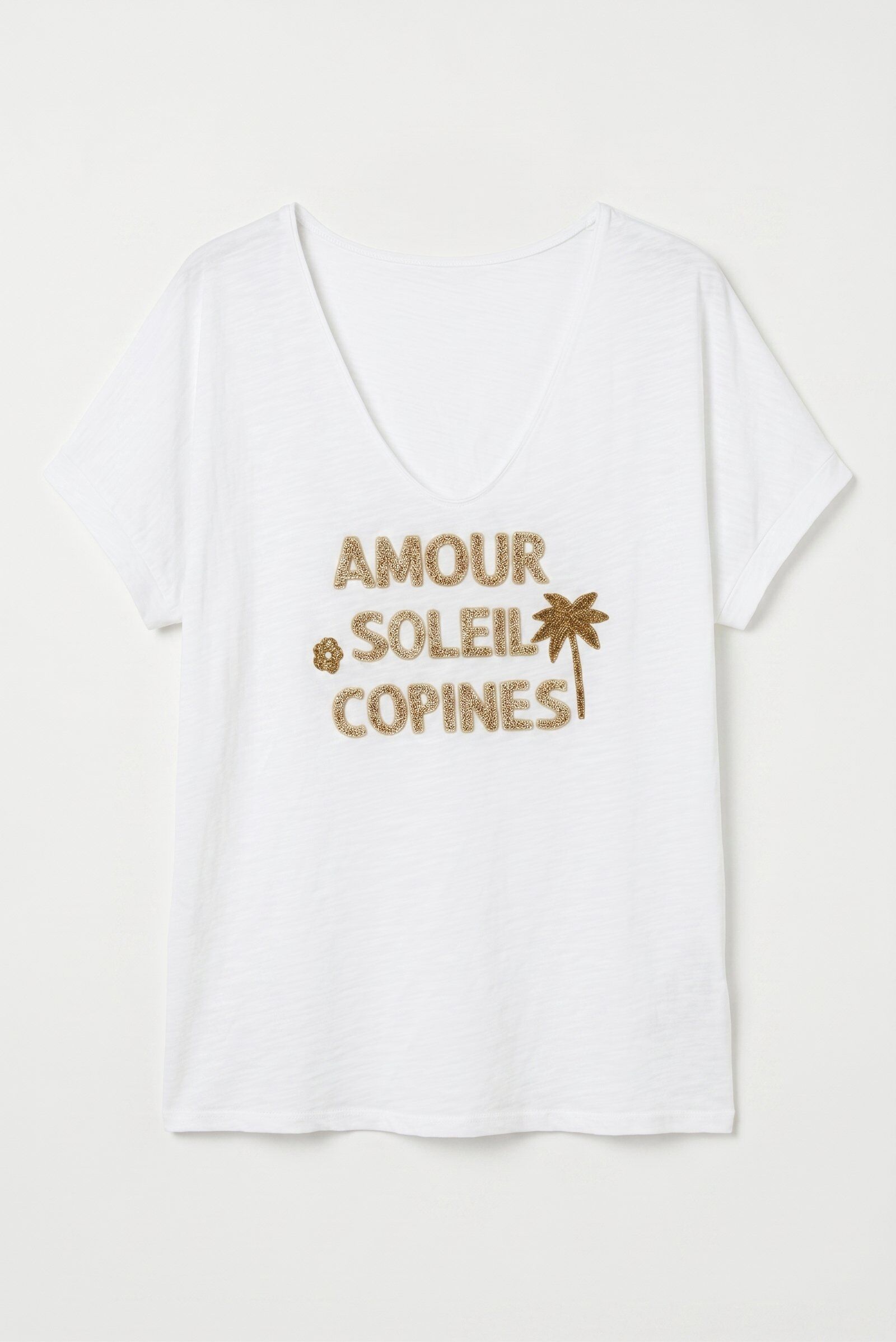 White T-shirt "LOVE SUN GIRLFRIENDS"