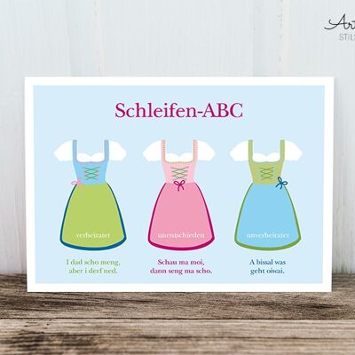 Postkarte: Schleifen-ABC